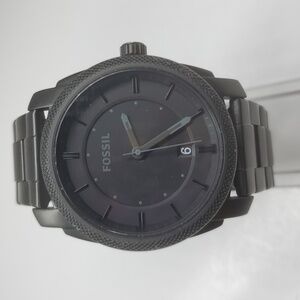 Fossil Watch FS4701 Black Silicone Wristband Chronograph 5 ATM EUC